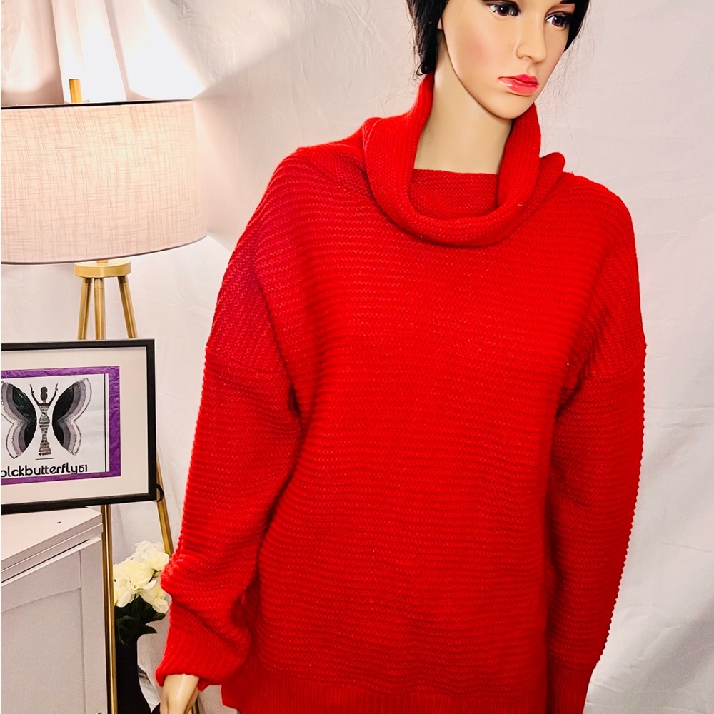 Red Cowl Neck Sweater